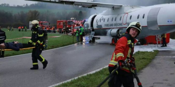 Blaulicht-Übung Flughafen Belp