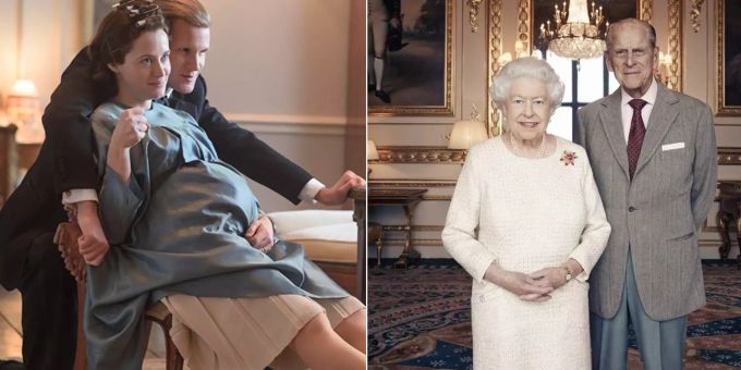 Claire Foy und Matt Smith (l.) spielen Queen Elizabeth und Prinz Philip in der Netflix-Serie «The Crown». queen elizabeth
