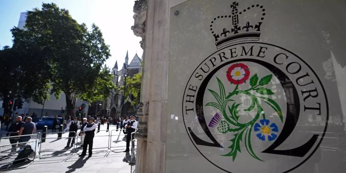 Aussenansicht des Supreme Court in London GB. Supreme Court