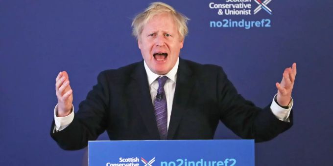 Boris Johnson, Premierminister von Grossbritannien, spricht bei einem Wahlkampfauftritt in Schottland boris johnson