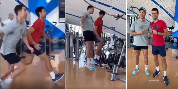 Cristiano Ronaldo spielt Fussball mit Bub ohne Beine