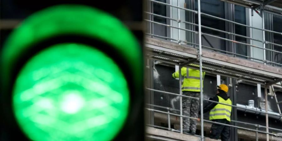 Arbeiter auf einer Baustelle in Hannover
