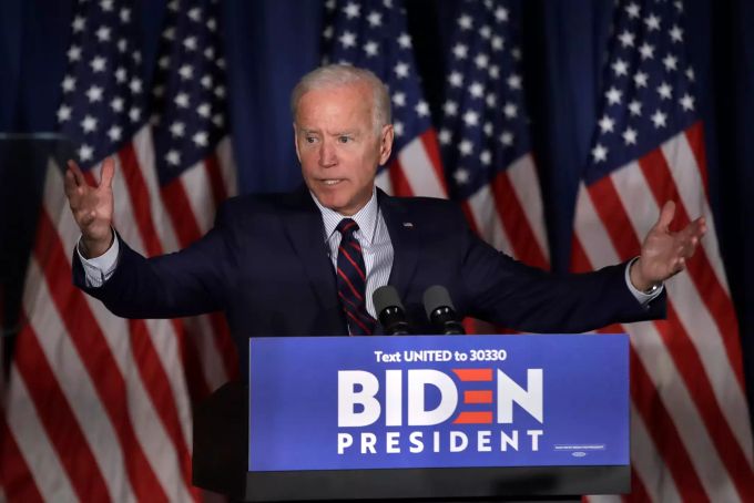 Joe Biden, ehemaliger US-Vizepräsident und demokratische Präsidentschaftskandidat, spricht bei einer Wahlkampfveranstaltung in Rochester. Wahlkampf USA Biden