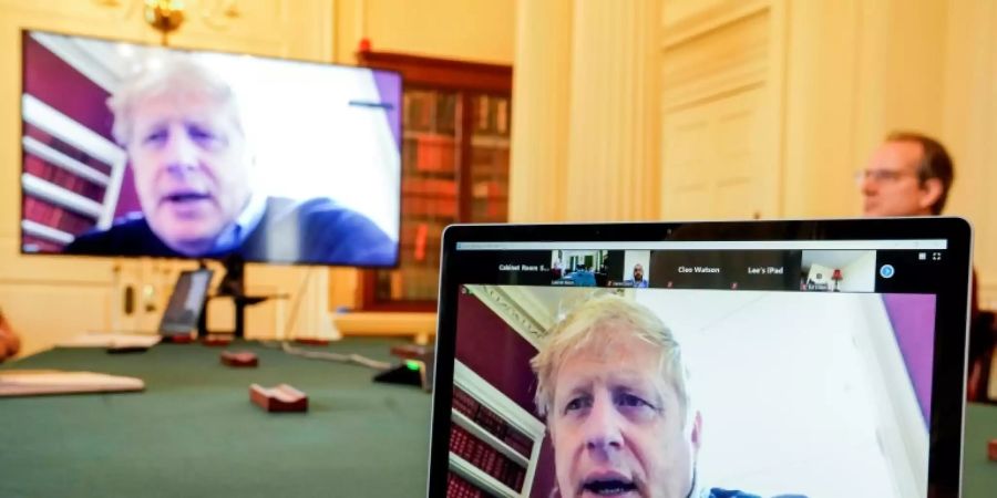 Johnson in einer Videokonferenz