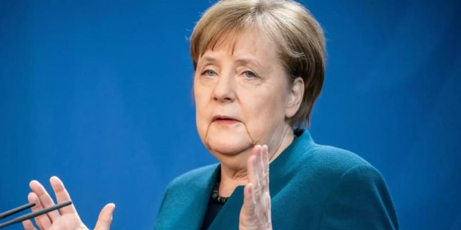 Bundeskanzlerin Angela Merkel (CDU), spricht über weitere Massnahmen gegen die Ausbreitung des Coronavirus. Foto: Michael Kappeler/dpa-POOL/dpa