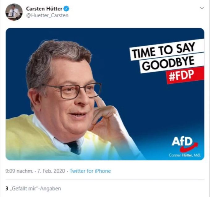Der stellvertretende AfD-Bundesschatzmeister Carsten Hütter. AfD