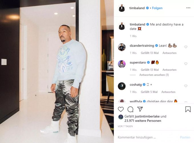 So sieht TImbaland heute aus: Schmales Gesicht, flacher Bauch. 65 Kilo sind runter. timbaland