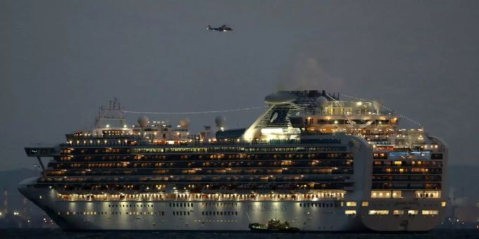 Die «Diamond Princess» im Hafen von Yokohama. Wegen bestätigter Fälle von Coronavirus steht das Schiff unter Quarantäne. Coronavirus