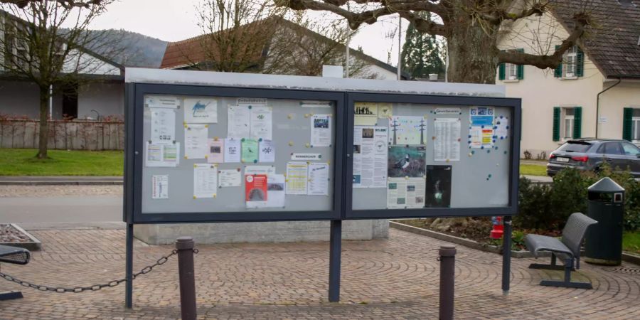 Infotafel der Gemeinde Hunzenschwil.