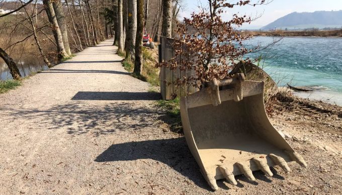 Am Aareweg in Muri sind die Arbeiten im Gang. Aareweg Muri-Gümligen
