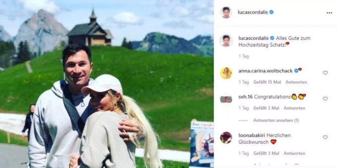 Lucas Cordalis postet zum fünften Lucas Cordalis mit seiner Frau Daniela Katzenberger. Lucas Cordalis