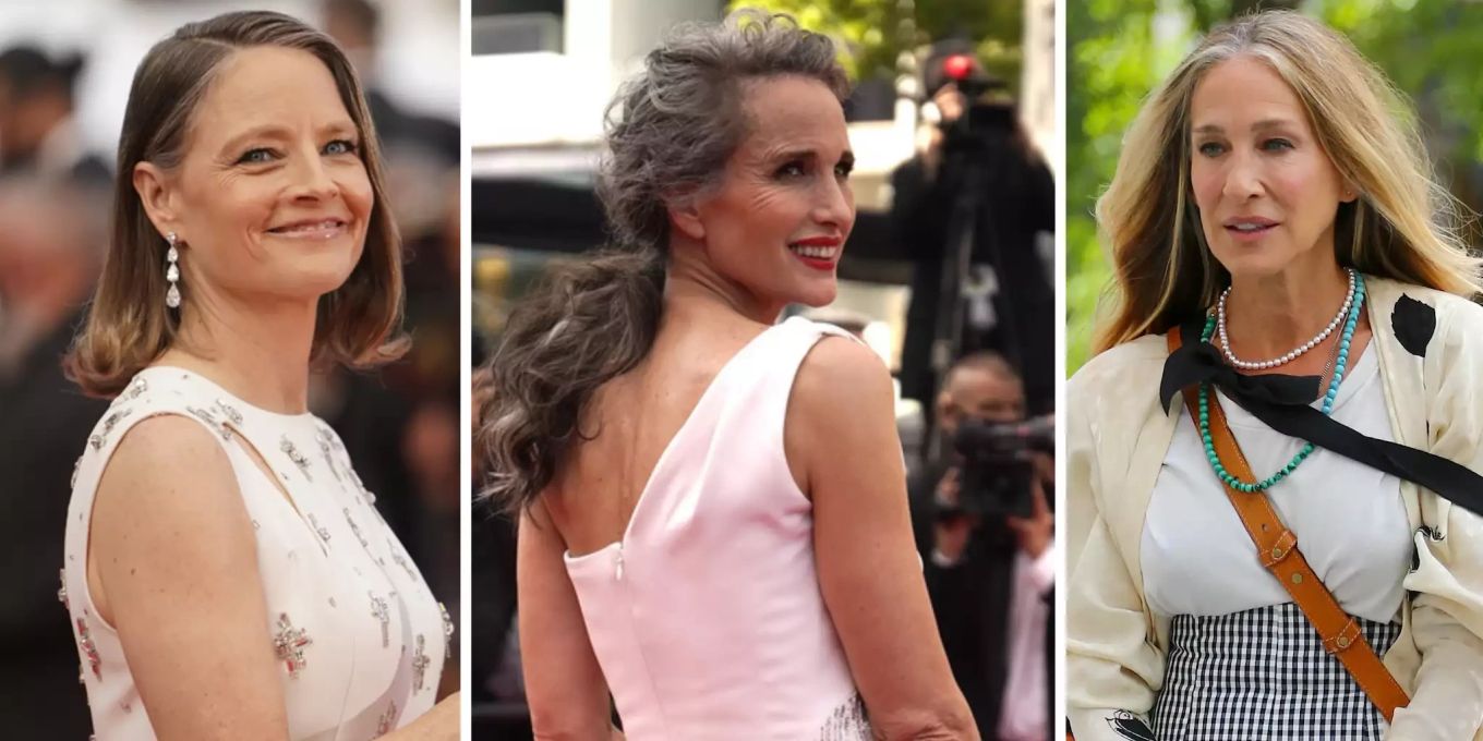 graue haare jessica parker ungeschminkt