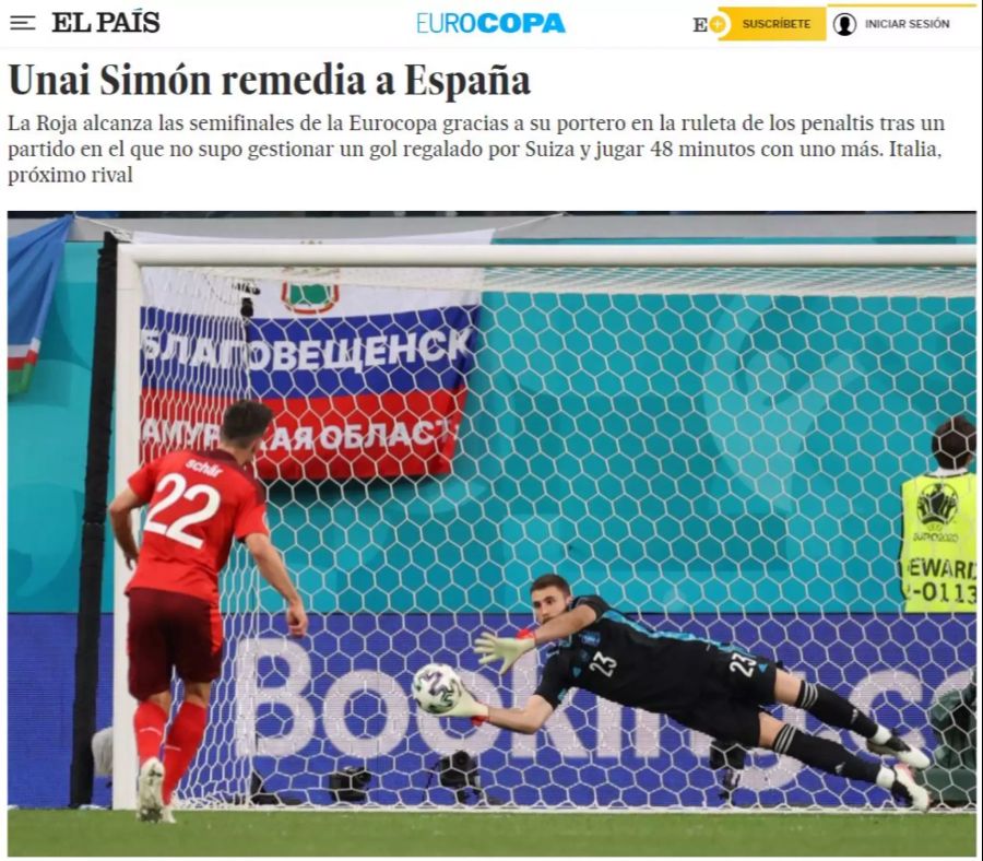 «Unai Simón heilt Spanien», schreibt die Tageszeitung «El País».