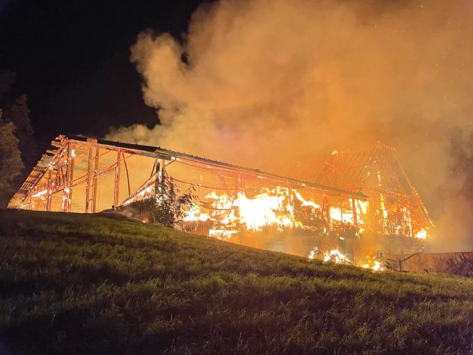 Das Gebäude in Wolhusen brannte völlig aus. Wolhusen LU