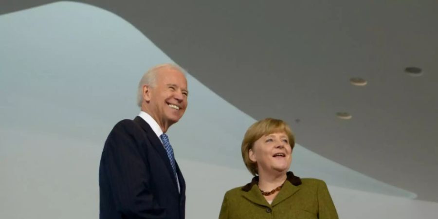 Biden (l.) und Merkel 2013 im Kanzleramt in Berlin