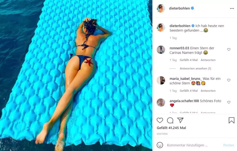 Dieter Bohlen postet ein Bikini-Bild seiner Carina.