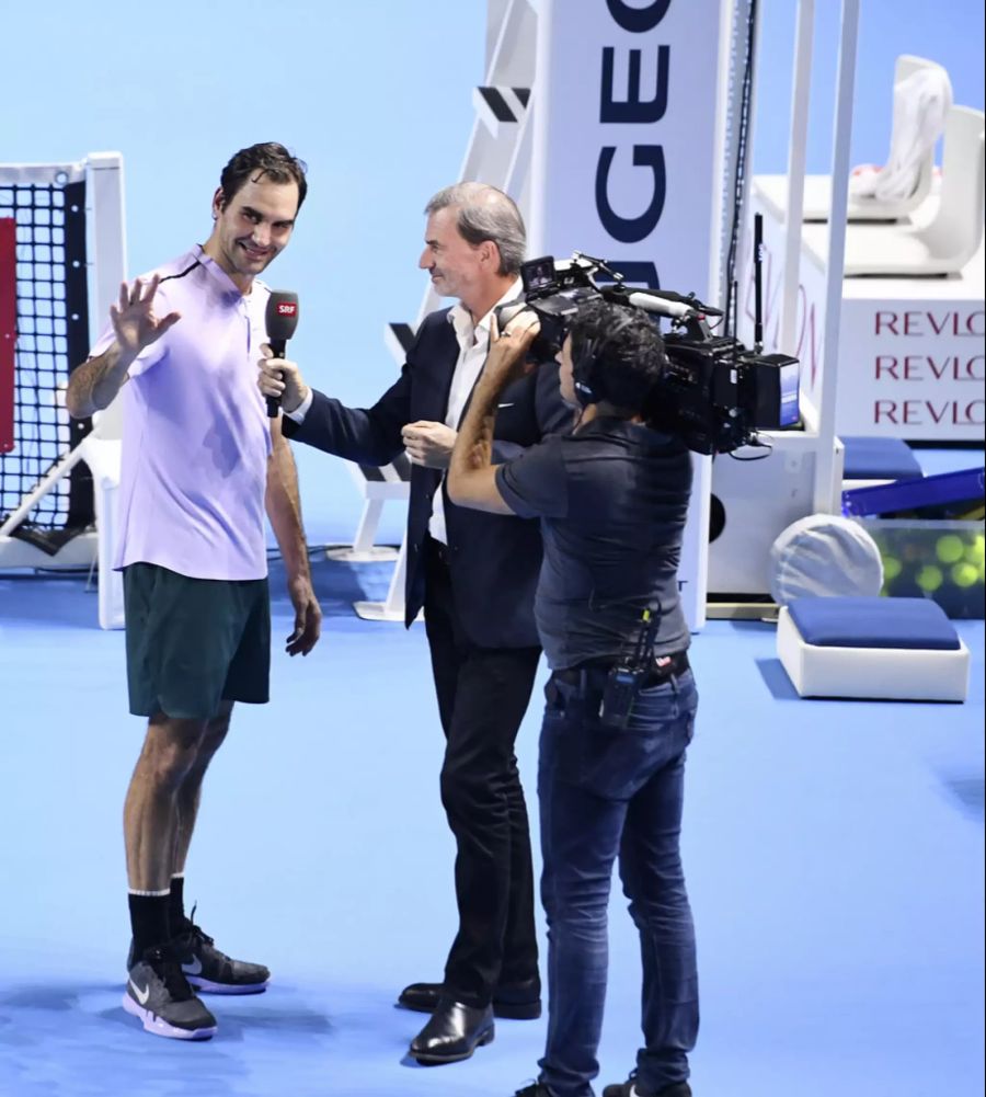 Seine Interviews bei den Swiss Indoors mit Roger Federer waren beliebt.