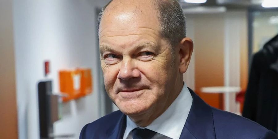 Bundeskanzler Olaf Scholz am Dienstag in Brandenburg