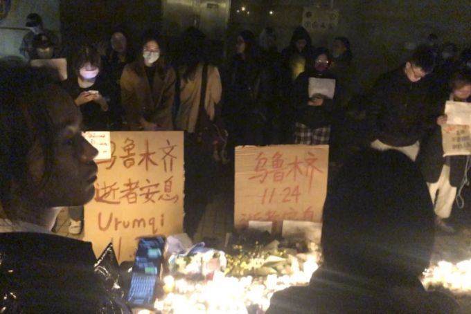 Aufnahmen der Proteste von Shanghai. Shanghai