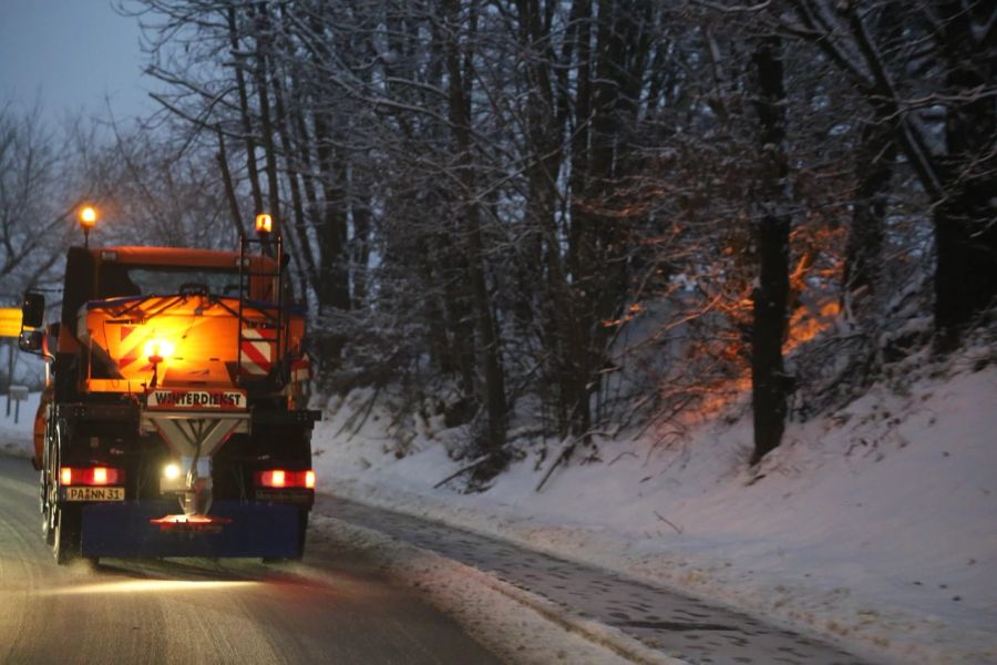 Streudienst Strasse Schnee Eis Wald