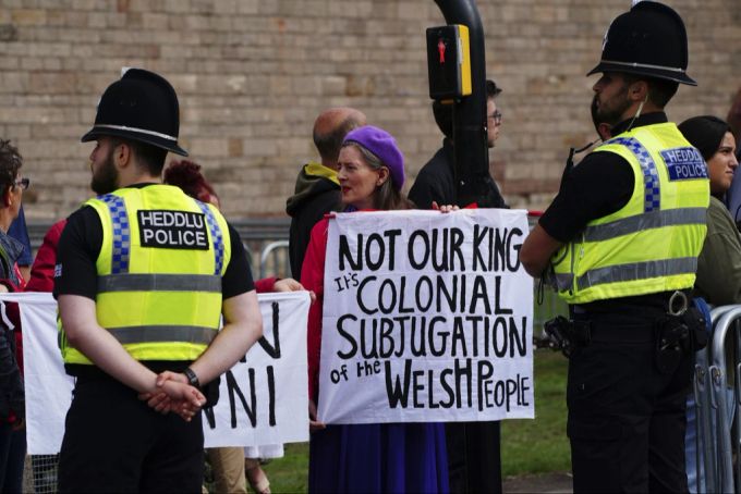 In Cardiff wurde am Wochenende gegen die Monarchie protestiert. Anti-Monarchie-Protest