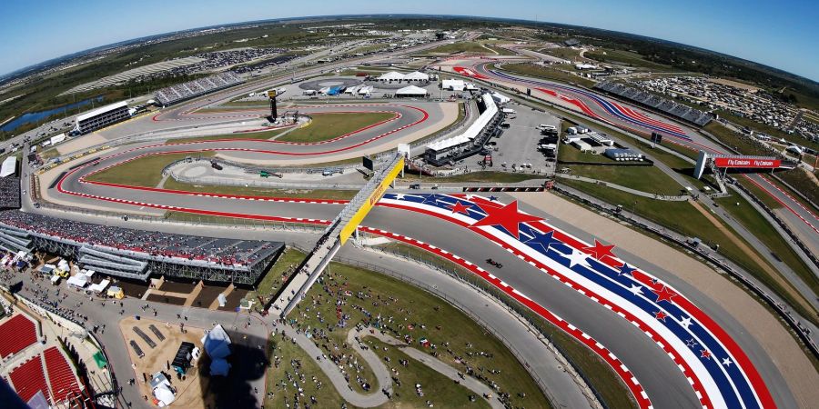 Blick vom Turm auf den Circuit of the Americas in Austin, Texas.