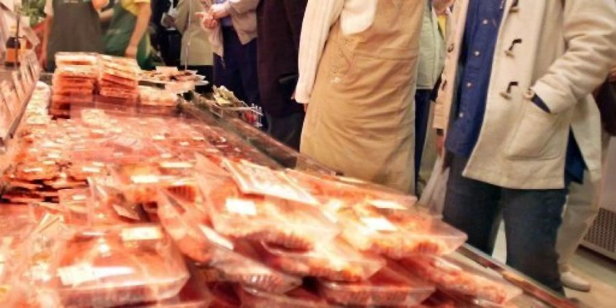 Abgepacktes Fleisch in einem Supermarkt