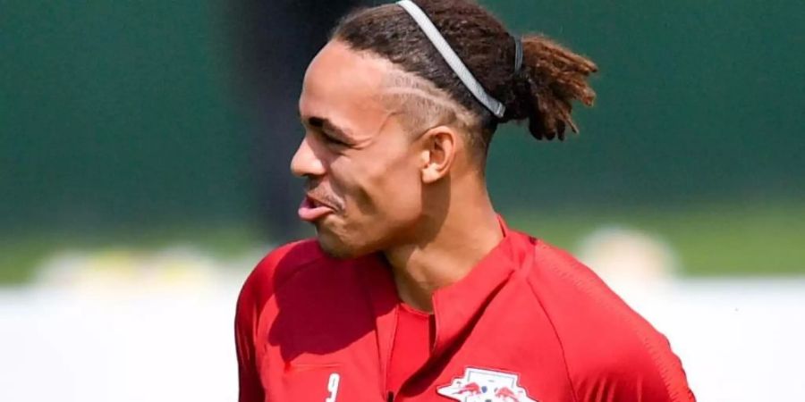 Yussuf Poulsen ist mit RB Leipzig zum zweiten Mal für die Champions League qualifiziert. Foto: Hendrik Schmidt