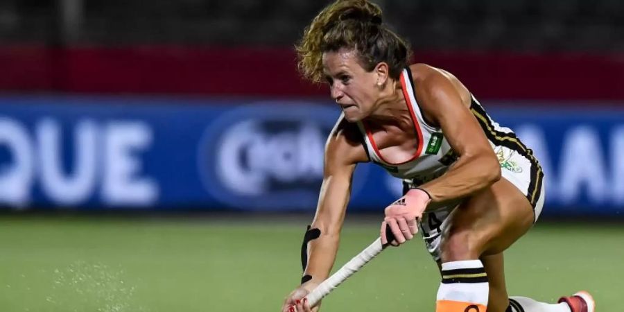 Janne Müller-Wieland ist die Kapitänin der deutschen Hockey-Damen. Foto: Dirk Waem/BELGA