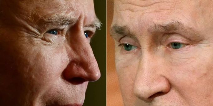 Präsidenten Joe Biden (l.) und Wladimir Putin Präsidenten Joe Biden (l.) und Wladimir Putin