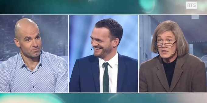 Ehemaliger Profi-Skifahrer Didier Défago bei der «RTS»-Sendung «52 minutes». Défago RTS