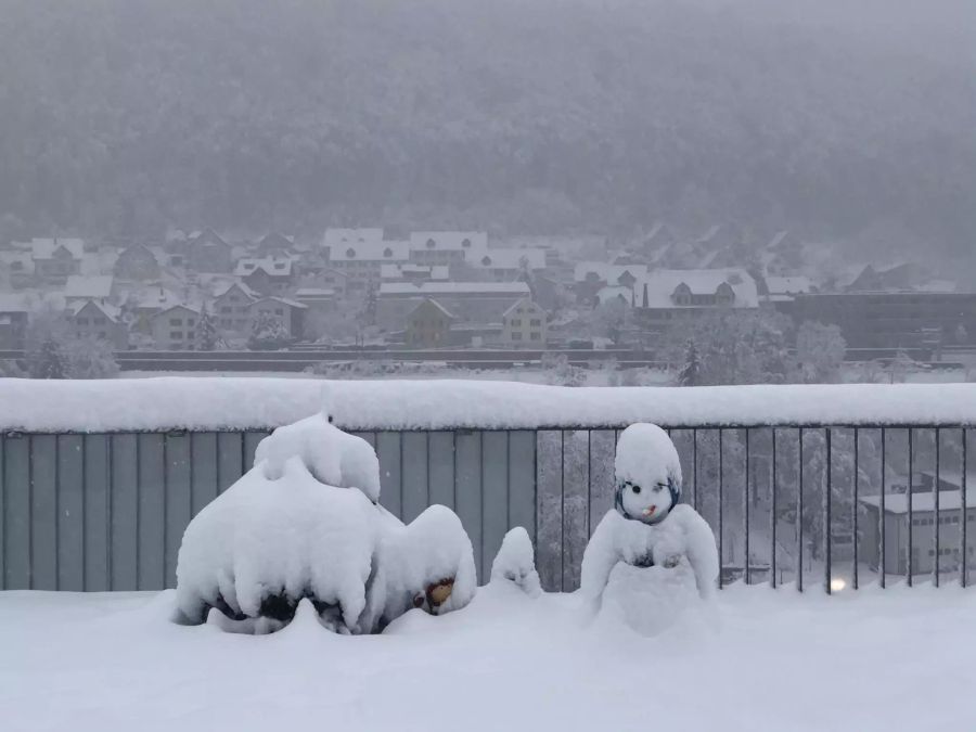 Ordentlich geschneit hat es auch in Baden AG.