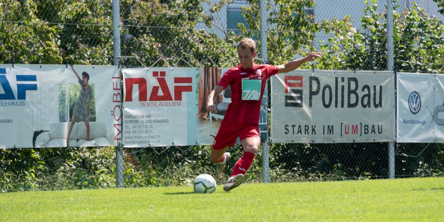 Andrin Arnold für die 1. Mannschaft des FC Hergiswil. - Hergiswil