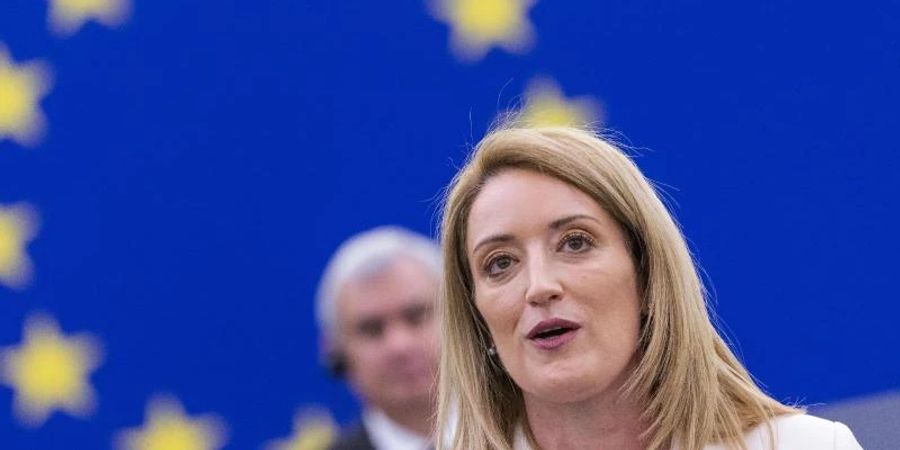 Die christdemokratische Malteserin Roberta Metsola ist zur neuen Präsidentin des EU-Parlaments gewählt worden. Foto: Philipp von Ditfurth/dpa