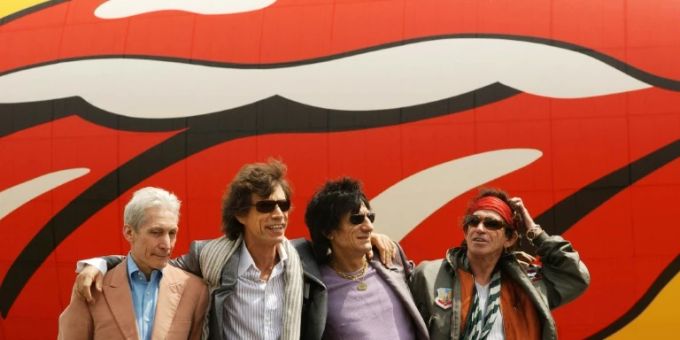 The Rolling Stones im Mai 2002 in New York. The Rolling Stones