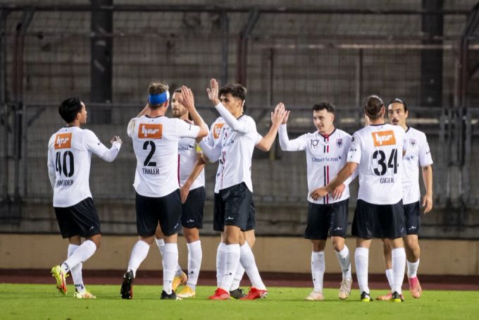 Die Spieler des FC Aarau. FC Aarau