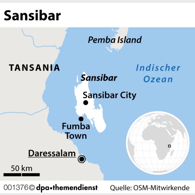 Sansibar liegt im Osten Afrikas. dpa Infografik Sansibar