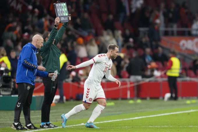 Er ist zurück: Christian Eriksen wird gegen die Niederlande für die dänische Nationalmannschaft eingewechselt. Christian Eriksen
