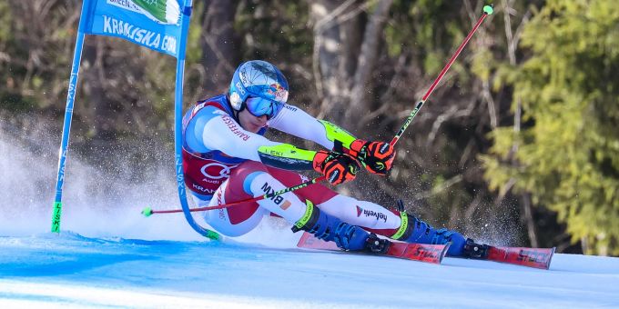 Marco Odermatt im Riesenslalom von Kranjska Gora. Marco Odermatt Kranjska Gora