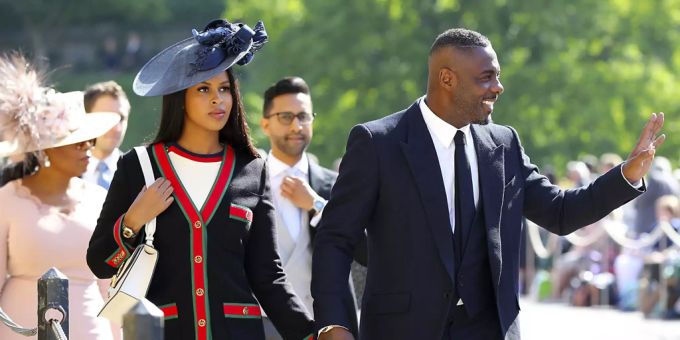 Idris Elba and Sabrina Dhowre an der Hochzeit von Prinz Harry und Meghan Markle . Idris Elba Sabrina Dhowre