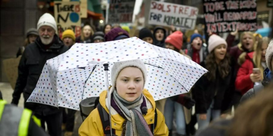 Greta Thunberg bei Protesten in Stockholm