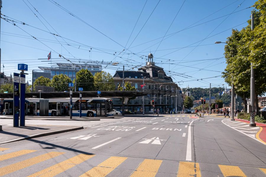 Die Bahnhofplatzstrasse in der Stadt Luzern.