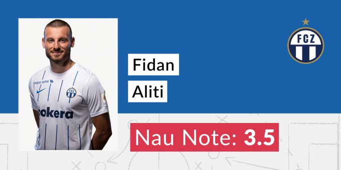 Die Note für Fidan Aliti vom FC Zürich. fc zürich