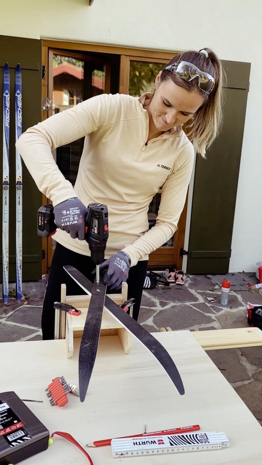 Ski Möbelstück handwerkliches Geschick