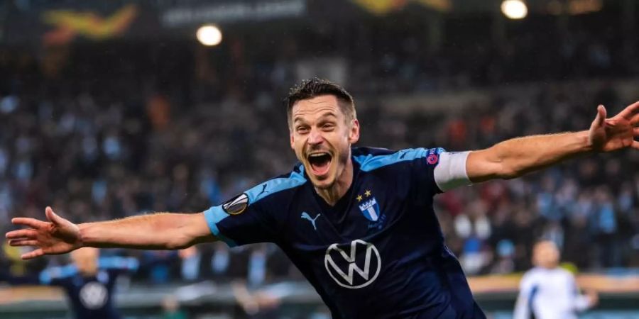 Markus Rosenberg traf in der Nachspielzeit. Foto: Mathias Bergeld/Bildbyran via ZUMA Press/dpa