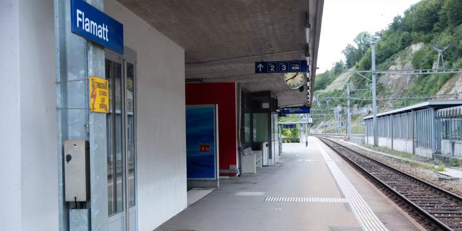 Der Bahnhof in Wünnewil-Flamatt.