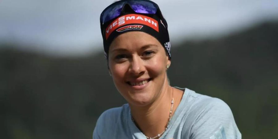 Rückt in Frankreich in den Biathlon-Kader: Maren Hammerschmidt. Foto: Angelika Warmuth/dpa