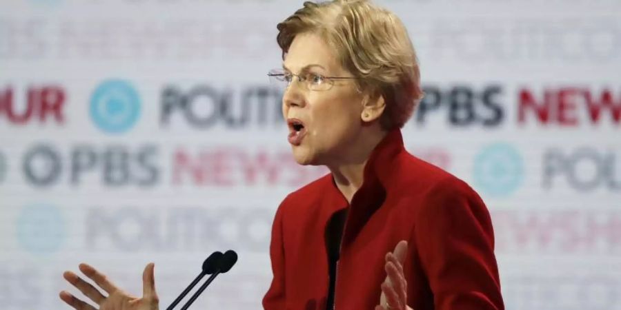 Die demokratische Bewerberin Elizabeth Warren während der jüngsten TV-Debatte der US-Demokraten. Foto: Chris Carlson/AP/dpa