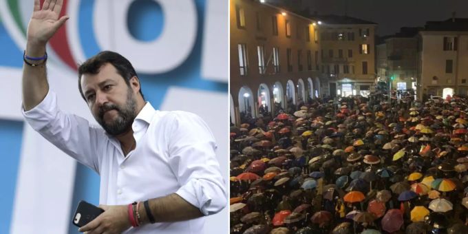 7000 Italiener - Singende Masse verhindert Salvini-Besuch in Modena