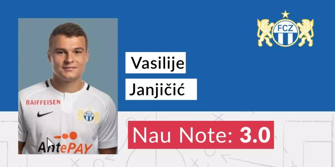 Vasilije Janjičić (FC Zürich) Note 3.0. Vasilije Janjičić